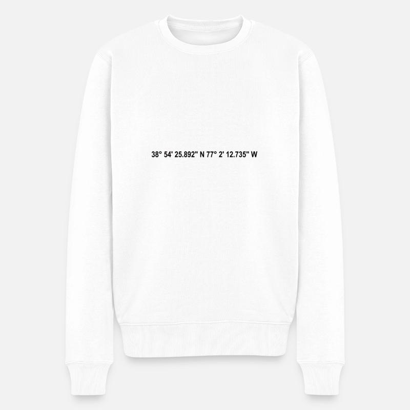 Washington D.C. Coordonnées - Pull Premium bio Homme - blanc