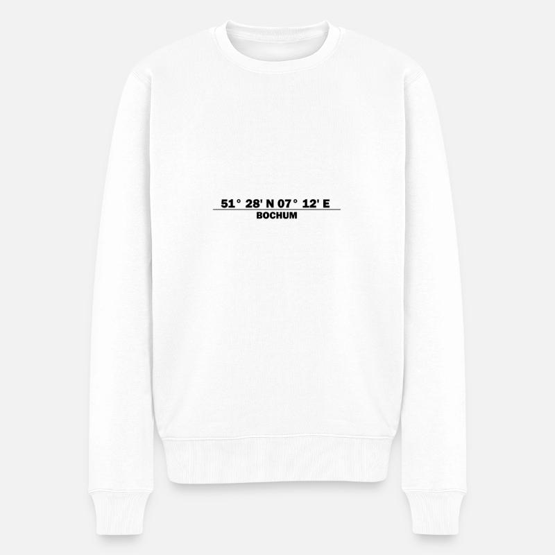 Bochum Koordinaten - Männer Premium Bio Pullover - Weiß