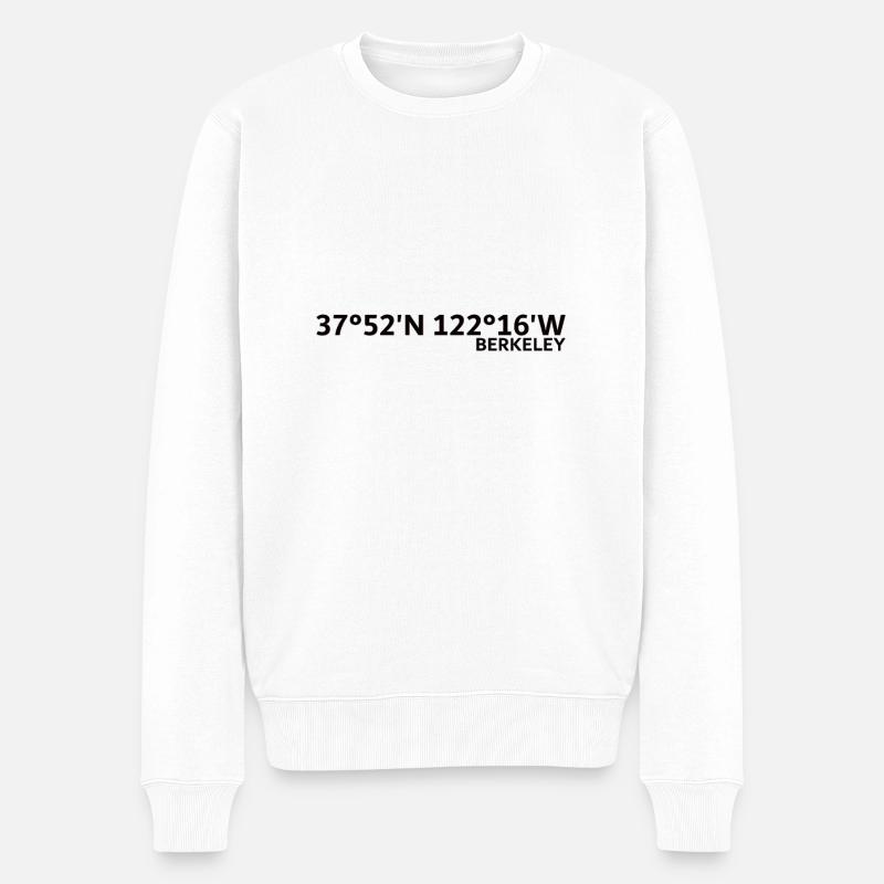 Berkeley Koordinaten - Männer Premium Bio Pullover - Weiß