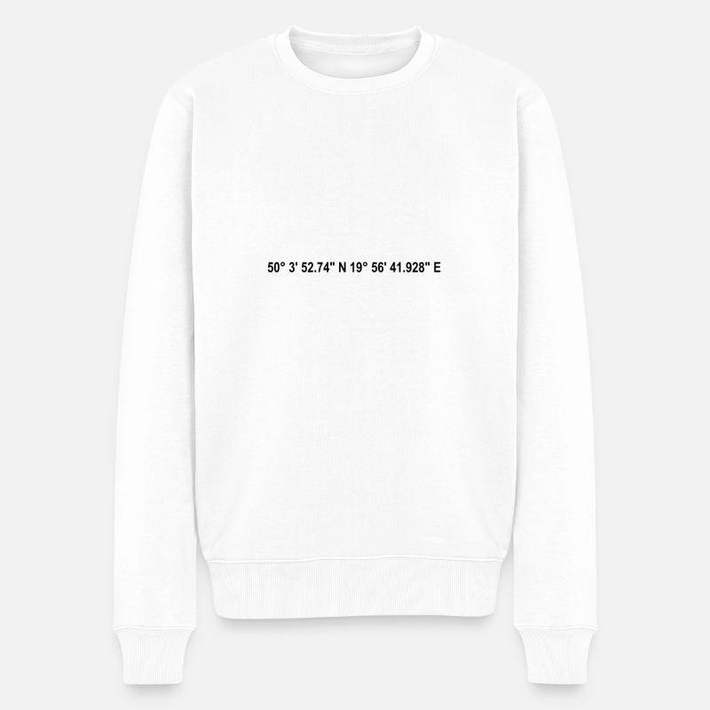 Coordonnées de Cracovie - Pull Premium bio Homme - blanc