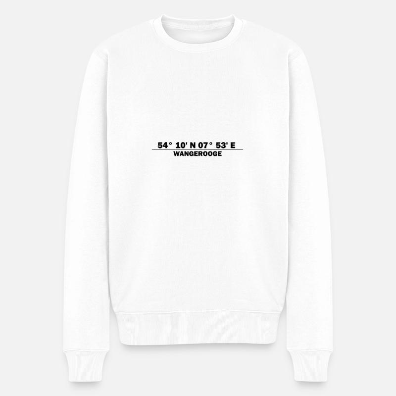 Wangerooge Koordinaten - Männer Premium Bio Pullover - Weiß