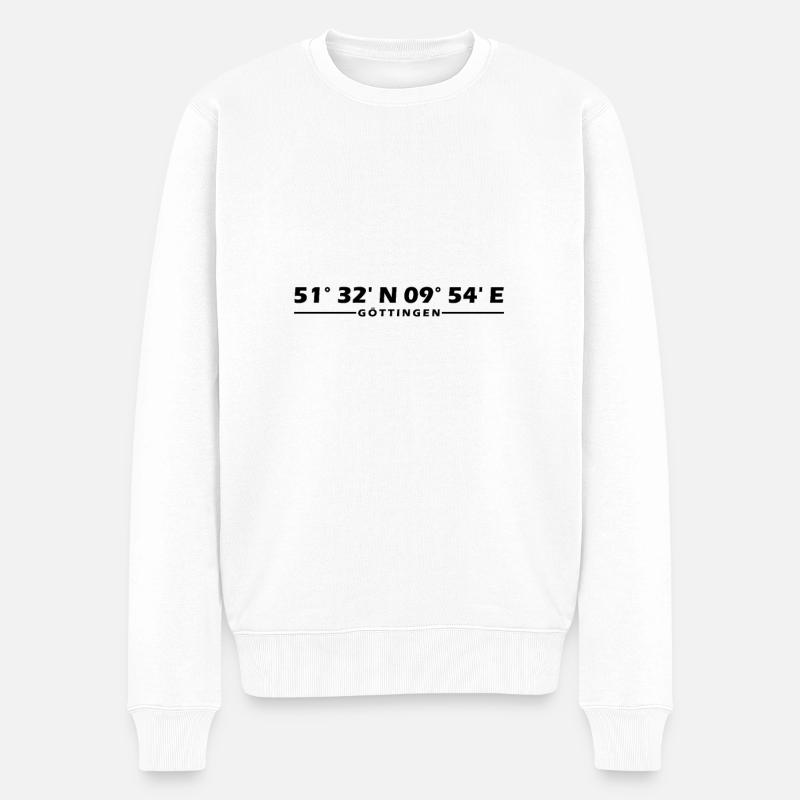 Göttingen Koordinaten - Männer Premium Bio Pullover - Weiß