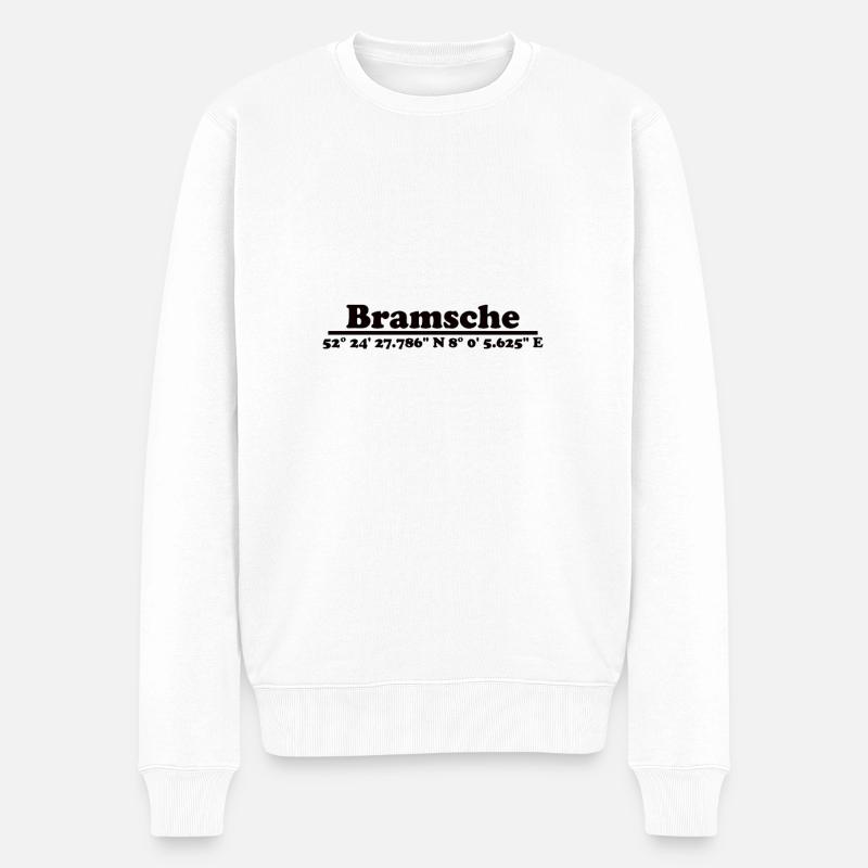 Bramsche Koordinaten - Männer Premium Bio Pullover - Weiß
