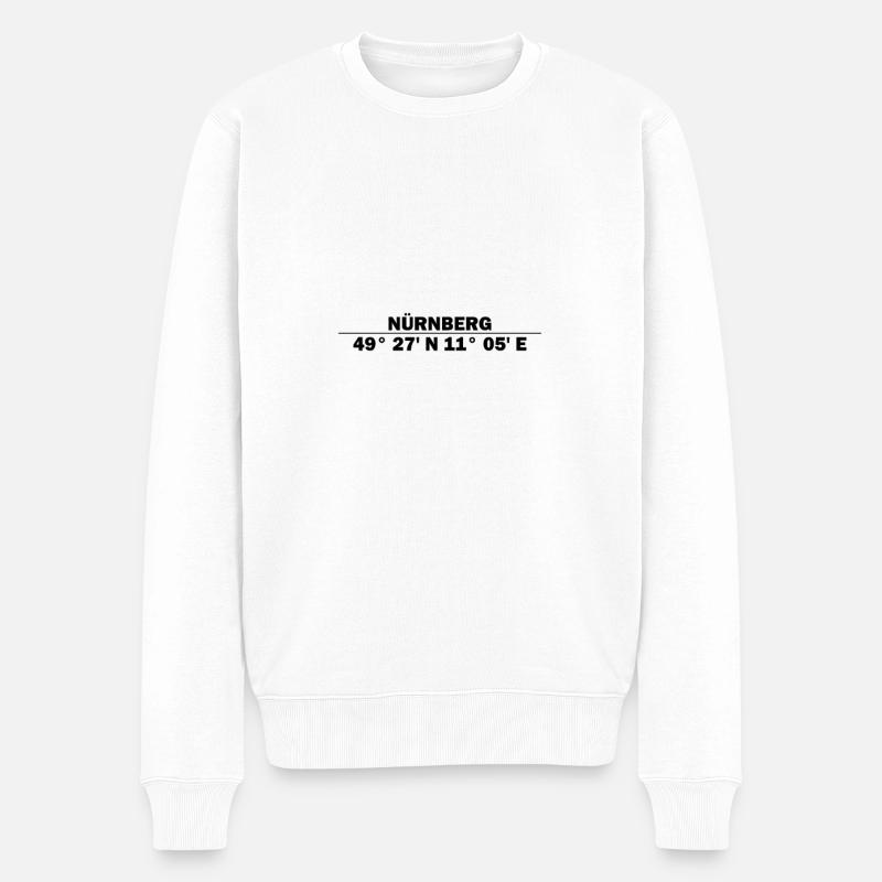 Nürnberg Koordinaten - Männer Premium Bio Pullover - Weiß