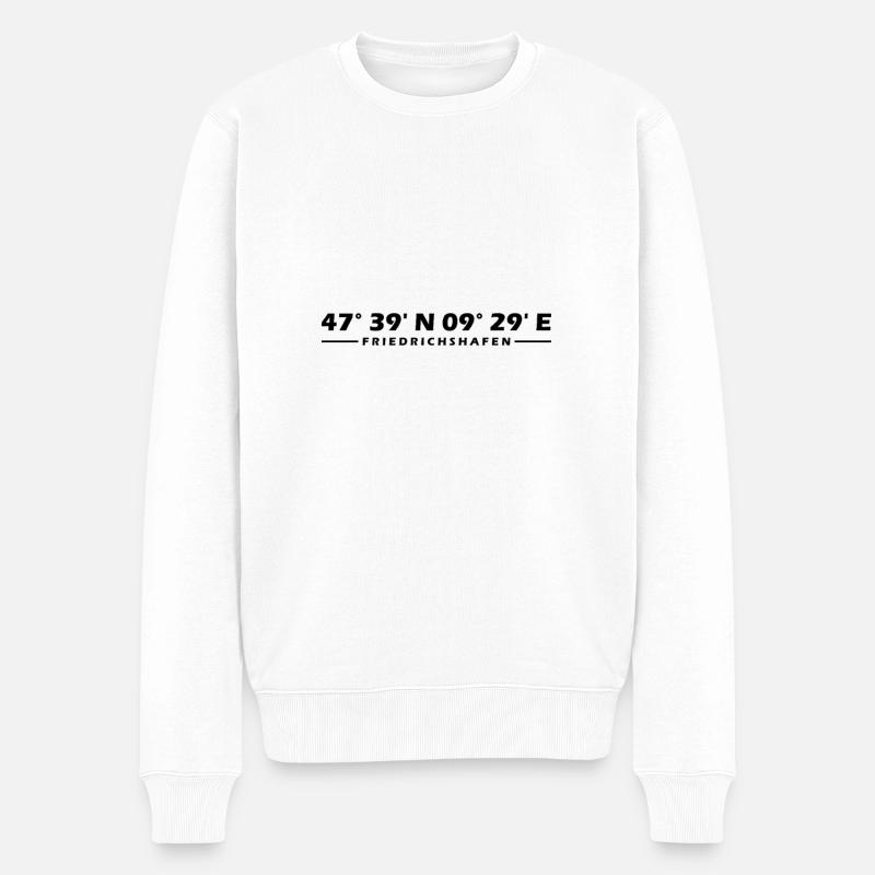 Coordonnées de Friedrichshafen - Pull Premium bio Homme - blanc