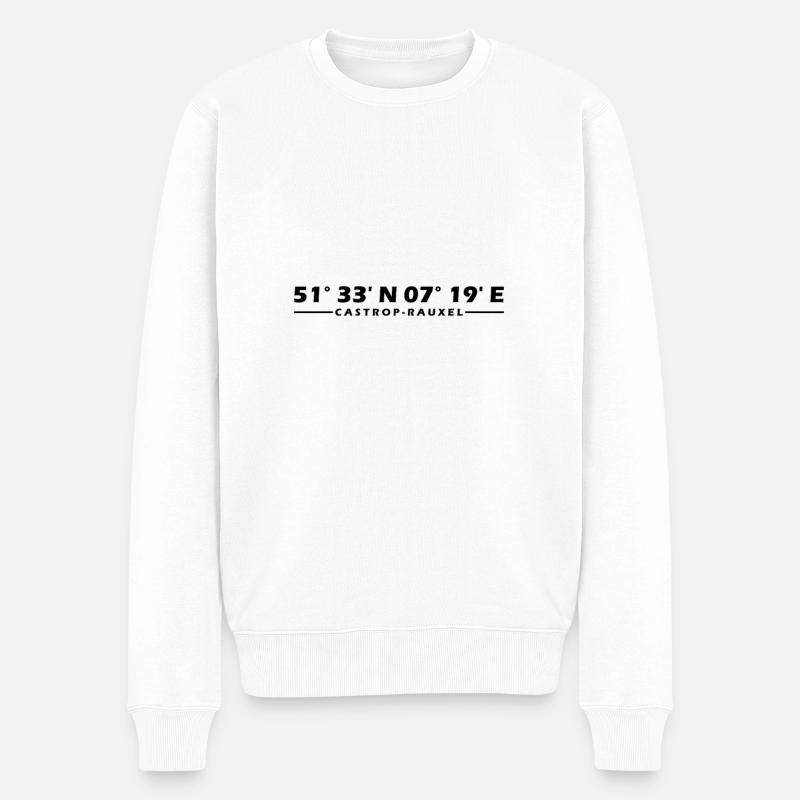 Castrop-Rauxel coordinates - Men's Premium Organic Jumper - white