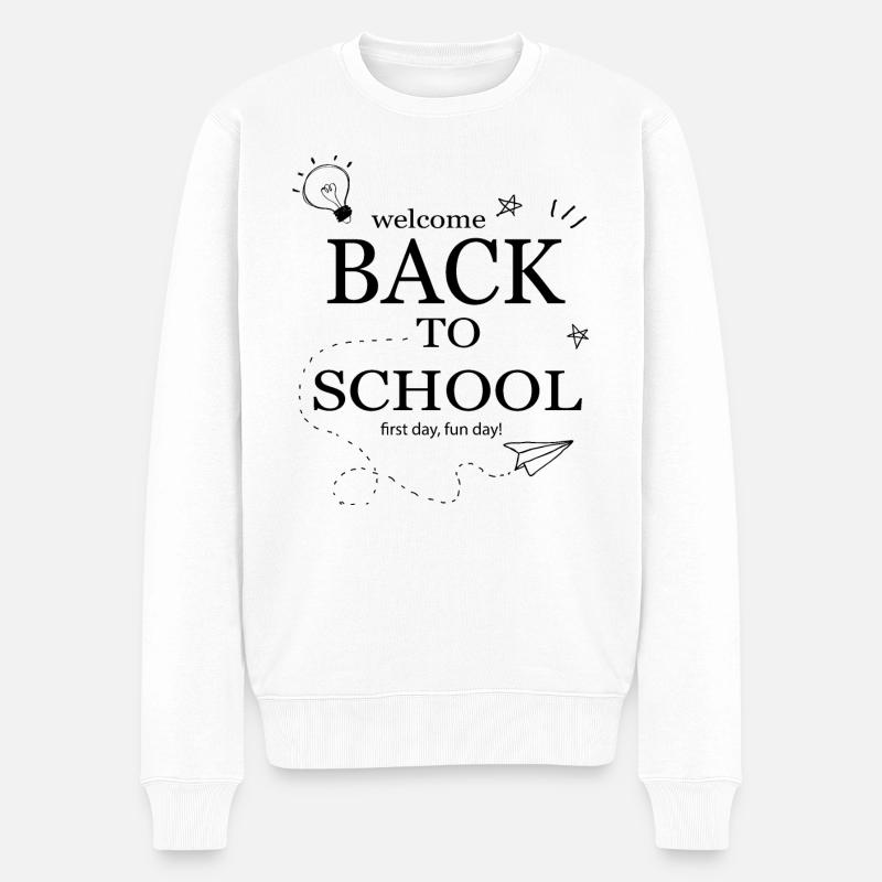 Willkommenslippe zum Beginn des Schuljahres - Männer Premium Bio Pullover - Weiß