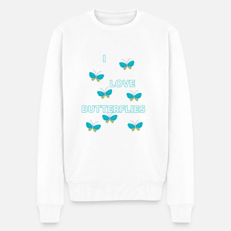 butterflies - Pull Premium bio Homme - blanc