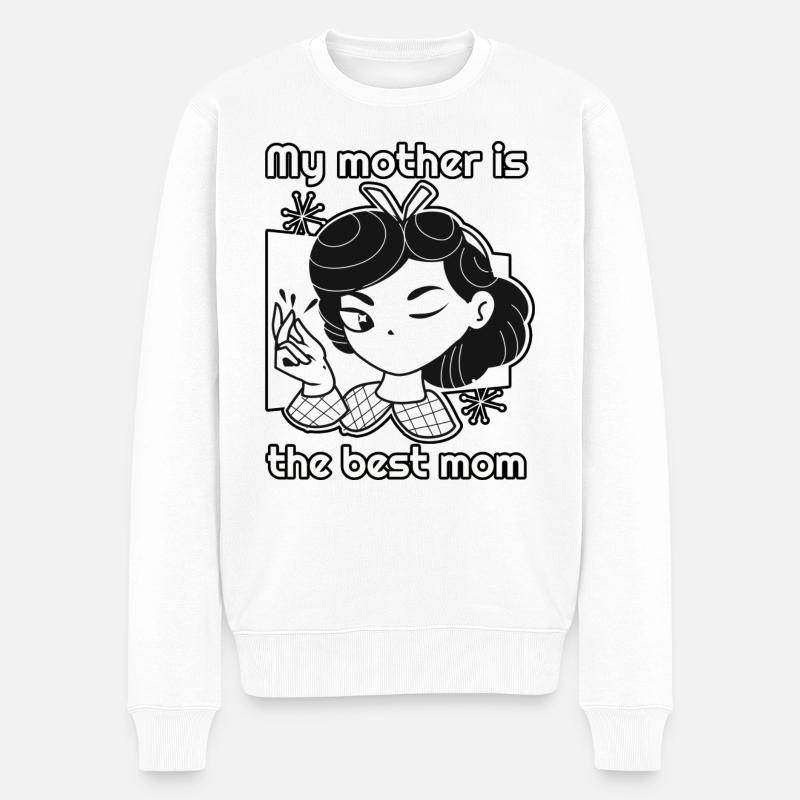 My mother is the Mother Day Gift - Männer Premium Bio Pullover - Weiß