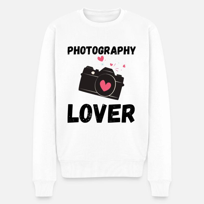 Liebhaber der Fotografie - Männer Premium Bio Pullover - Weiß