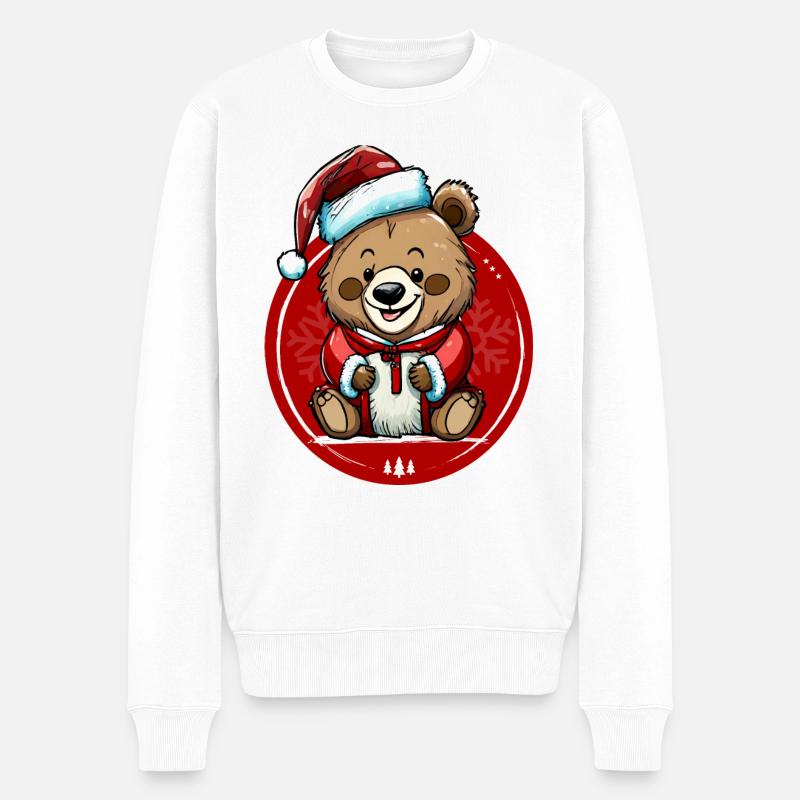 Ourson de Noël - Pull Premium bio Homme - blanc