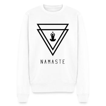 Namaste - Männer Premium Bio Pullover - Weiß - Vorne - Thijin (182cm)