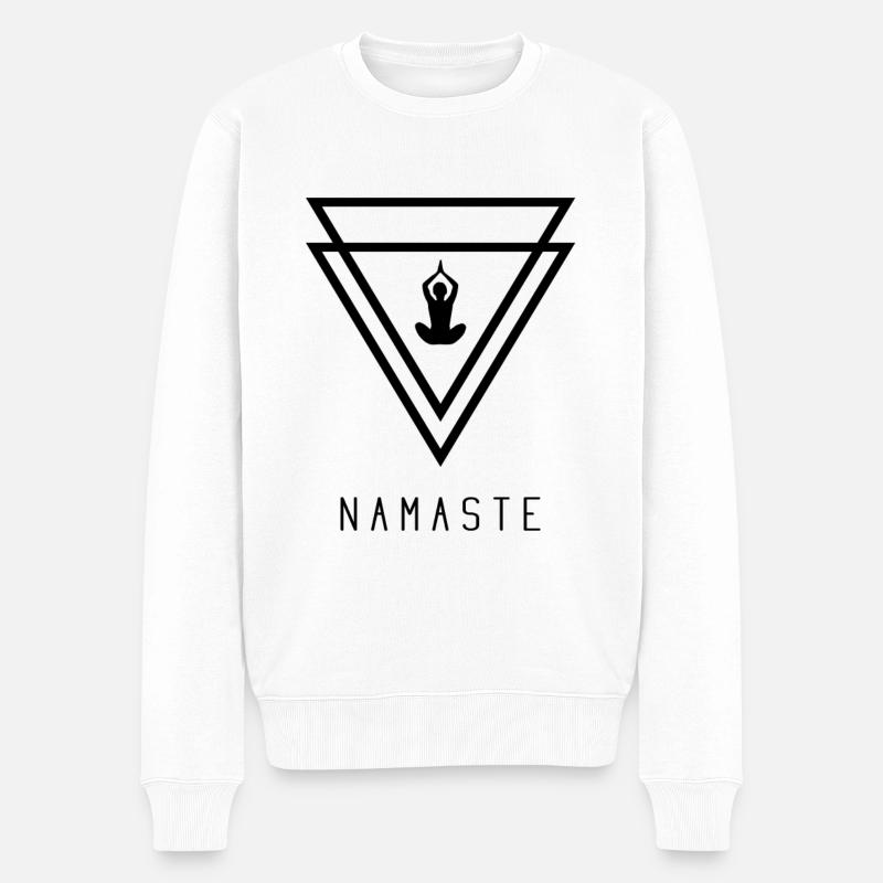 Namaste - Männer Premium Bio Pullover - Weiß