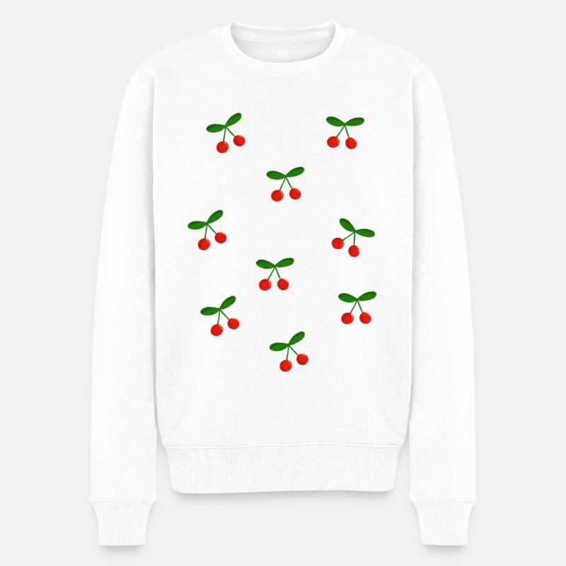 Cerises - Pull Premium bio Homme - blanc