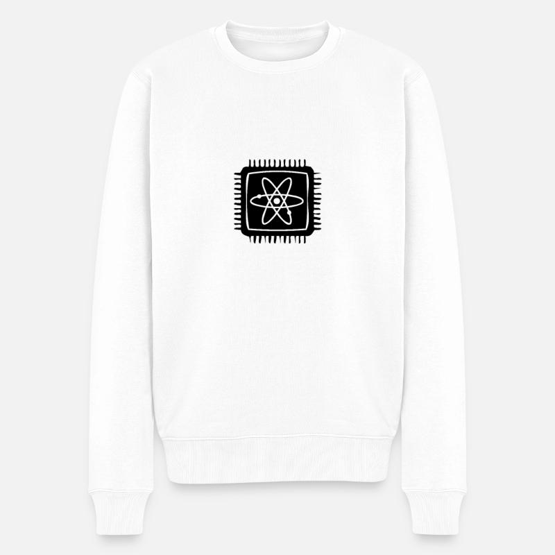 Quantencomputer Quanten Computer Physik Atom Chip - Männer Premium Bio Pullover - Weiß