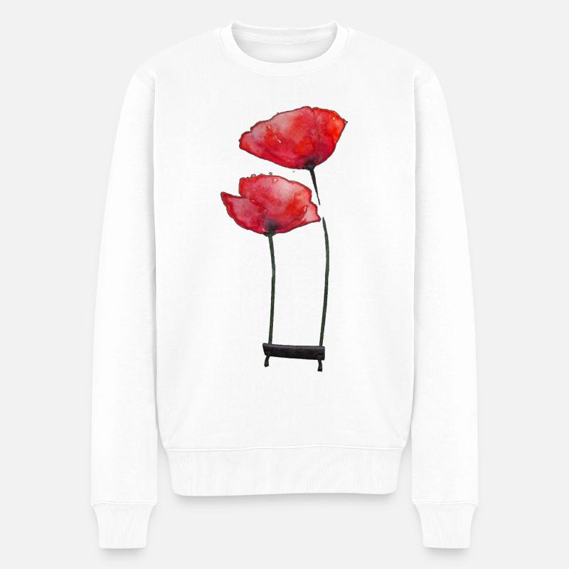 Coquelicots Balançoire - Pull Premium bio Homme - blanc