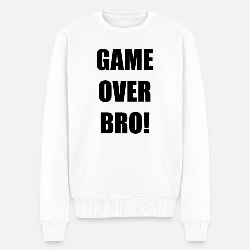 Game Over Bro! - Männer Premium Bio Pullover - Weiß