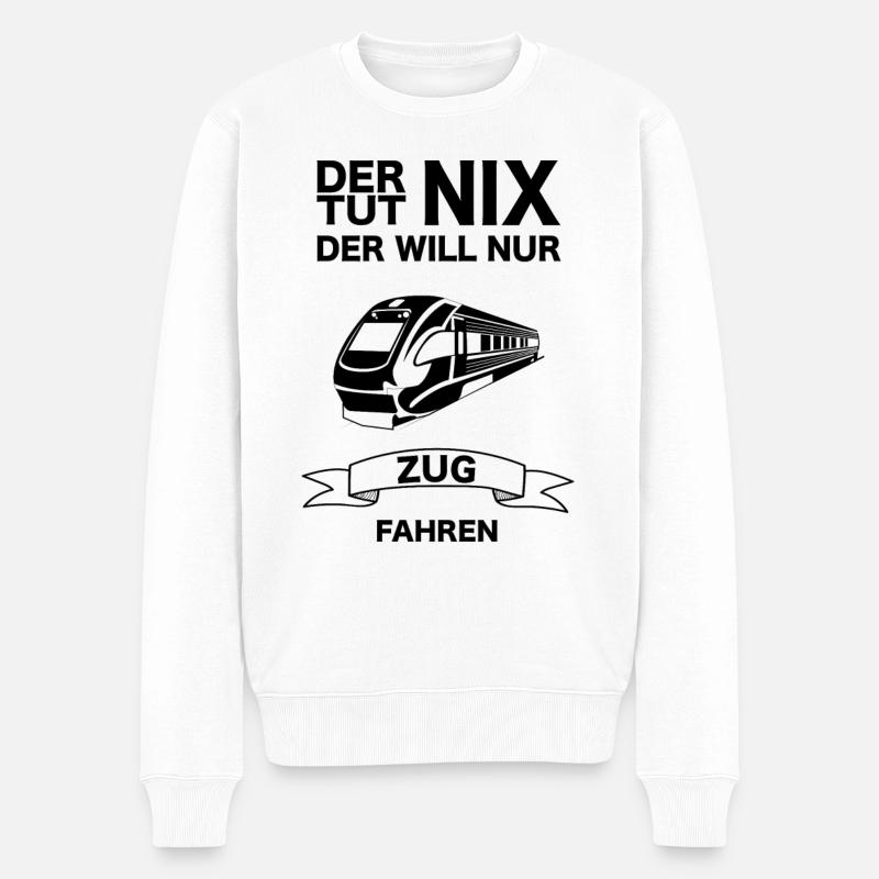 Lokführer Eisenbahn Zug Lokomotive Zugführer Lok - Männer Premium Bio Pullover - Weiß
