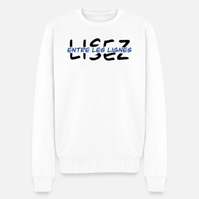 Lisez entre les lignes - Pull Premium bio Homme - blanc