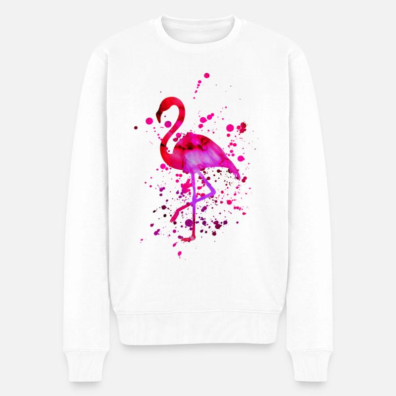 Flamingo Pink Art - Pull Premium bio Homme - blanc