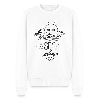more vitamin sea please - Men's Premium Organic Jumper - white - Front - Thijin (182cm)