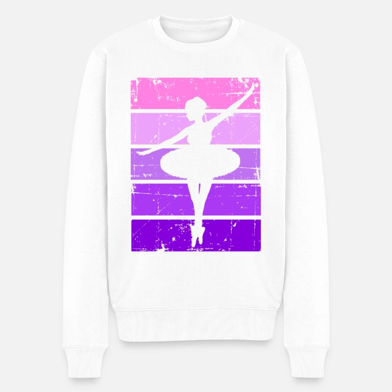 Ballerina Ballett Tänzerin Pink - Männer Premium Bio Pullover - Weiß