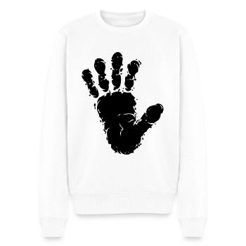 Monkey Primates Track Track Handprint - Men's Premium Organic Jumper - white - Front - Thijin (182cm)