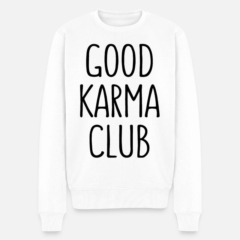 GOOD KARMA CLUB - Männer Premium Bio Pullover - Weiß
