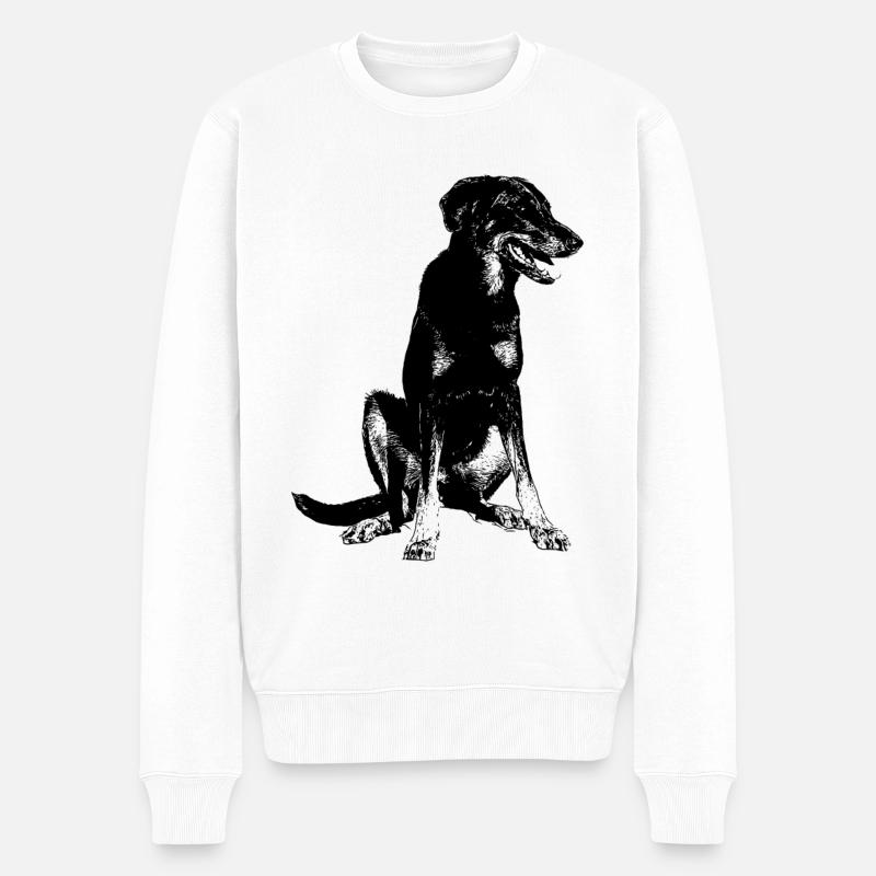 Beauceron Französischer Schäferhund - Männer Premium Bio Pullover - Weiß