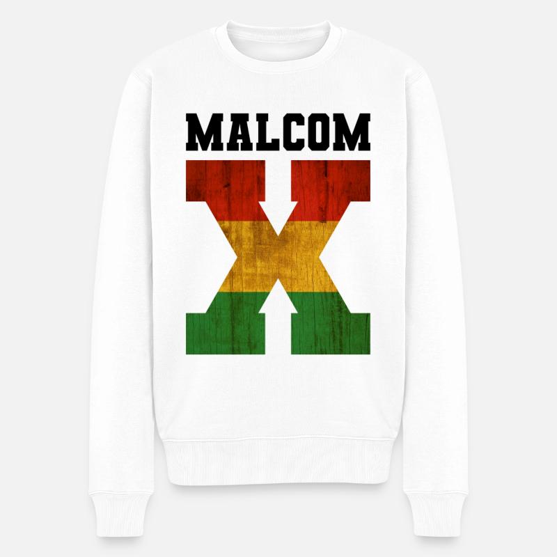 MALCOM X - Männer Premium Bio Pullover - Weiß