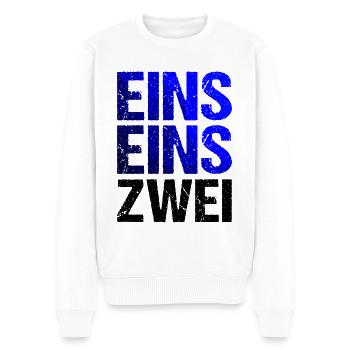 EINS EINS ZWEI Blaulicht Notruf - Männer Premium Bio Pullover - Weiß - Vorne - Thijin (182cm)