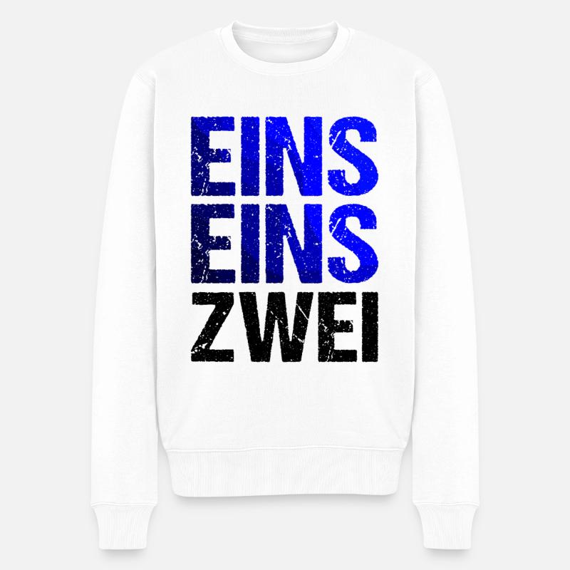EINS EINS ZWEI Blaulicht Notruf - Männer Premium Bio Pullover - Weiß