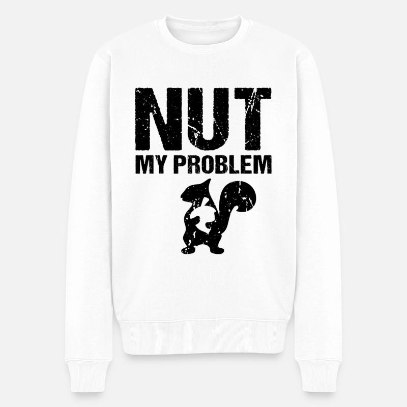Noix mon problème Écureuil - Pull Premium bio Homme - blanc