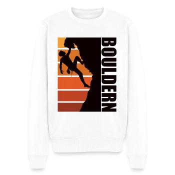 Bouldern - Boulderer - Männer Premium Bio Pullover - Weiß - Vorne - Thijin (182cm)