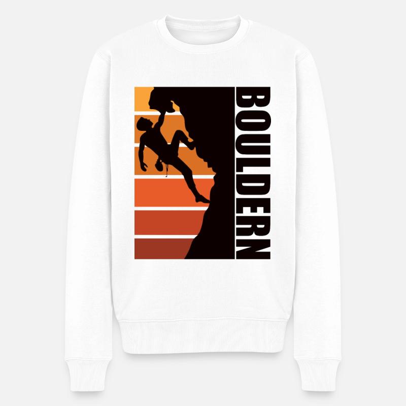 Bouldern - Boulderer - Männer Premium Bio Pullover - Weiß