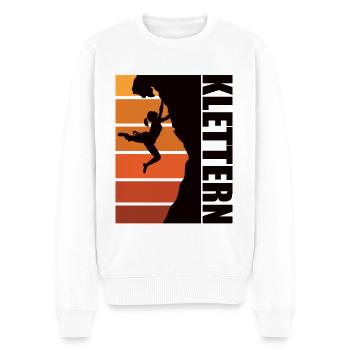 Felsklettern – Kletterin - Männer Premium Bio Pullover - Weiß - Vorne - Thijin (182cm)