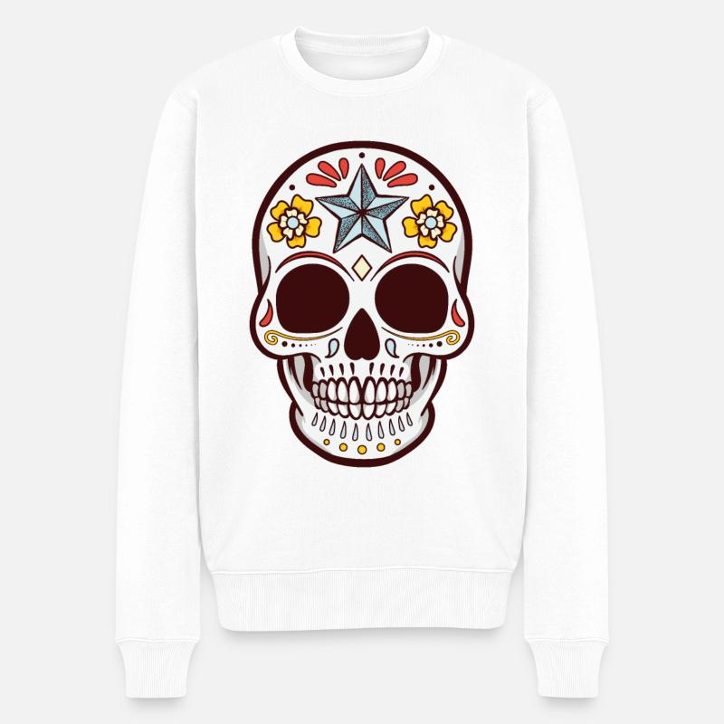 Crâne de sucre - Pull Premium bio Homme - blanc