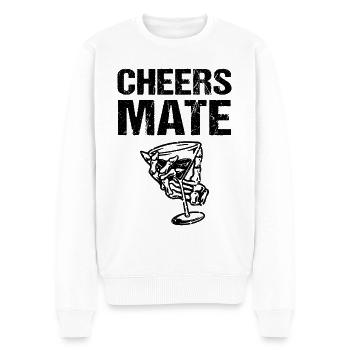 Cheers Mate - Männer Premium Bio Pullover - Weiß - Vorne - Thijin (182cm)
