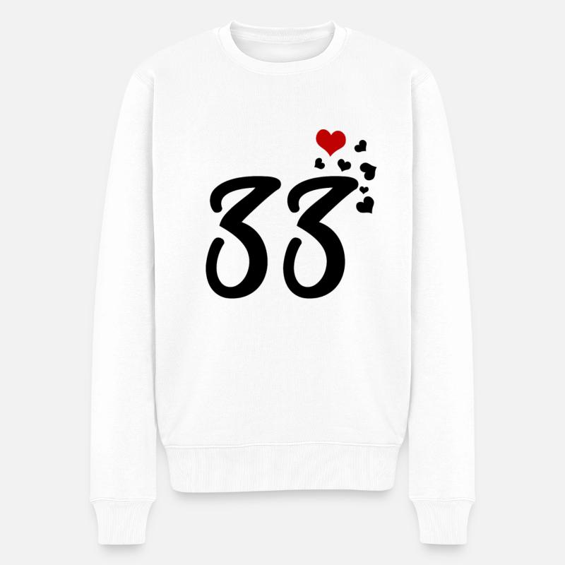 33 Hearts 33e anniversaire - Pull Premium bio Homme - blanc