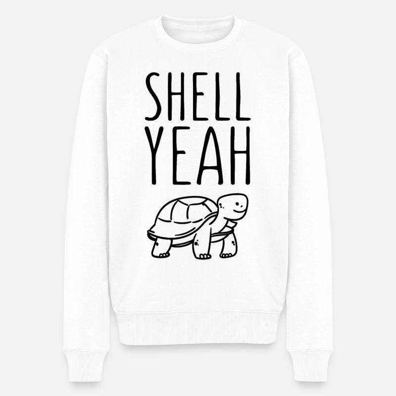Shell Yeah Schildkröte - Männer Premium Bio Pullover - Weiß
