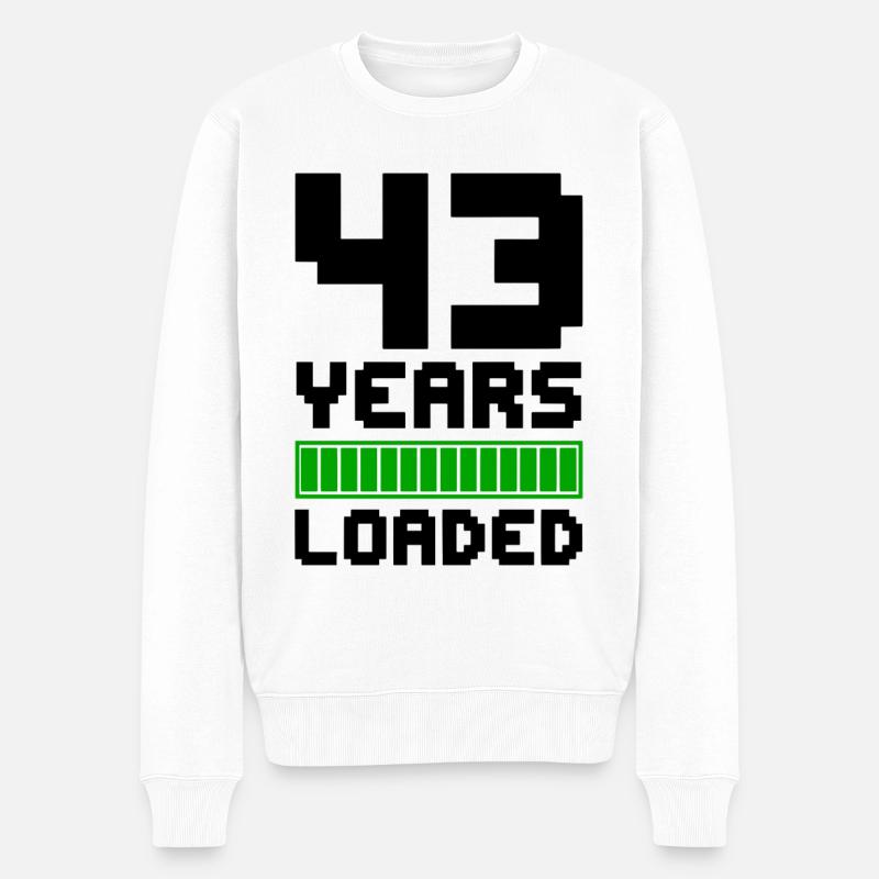 43 ans chargés 43e anniversaire - Pull Premium bio Homme - blanc