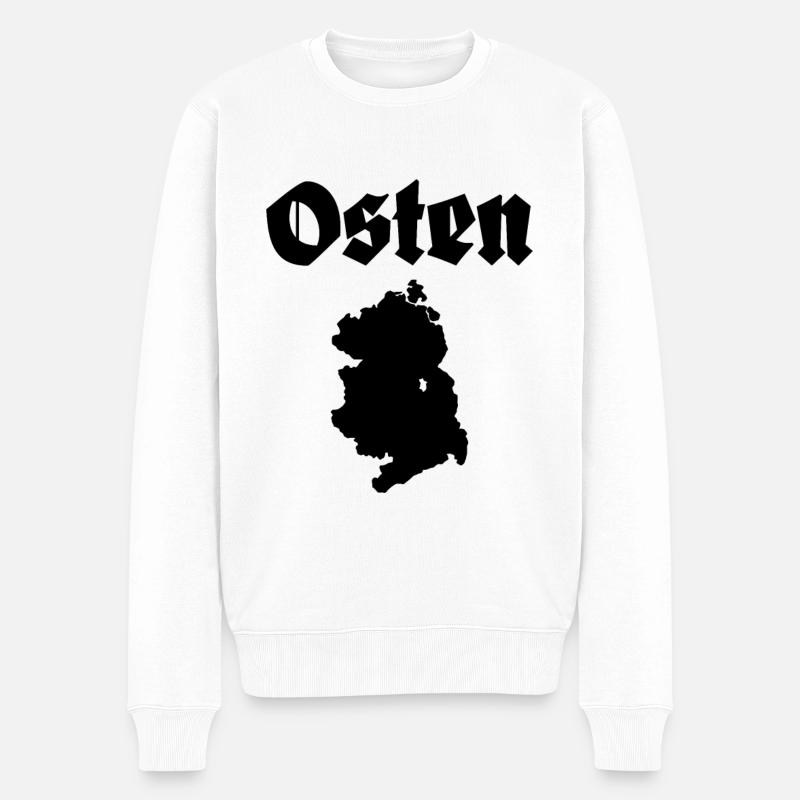 Osten DDR Ostdeutschland Karte - Männer Premium Bio Pullover - Weiß