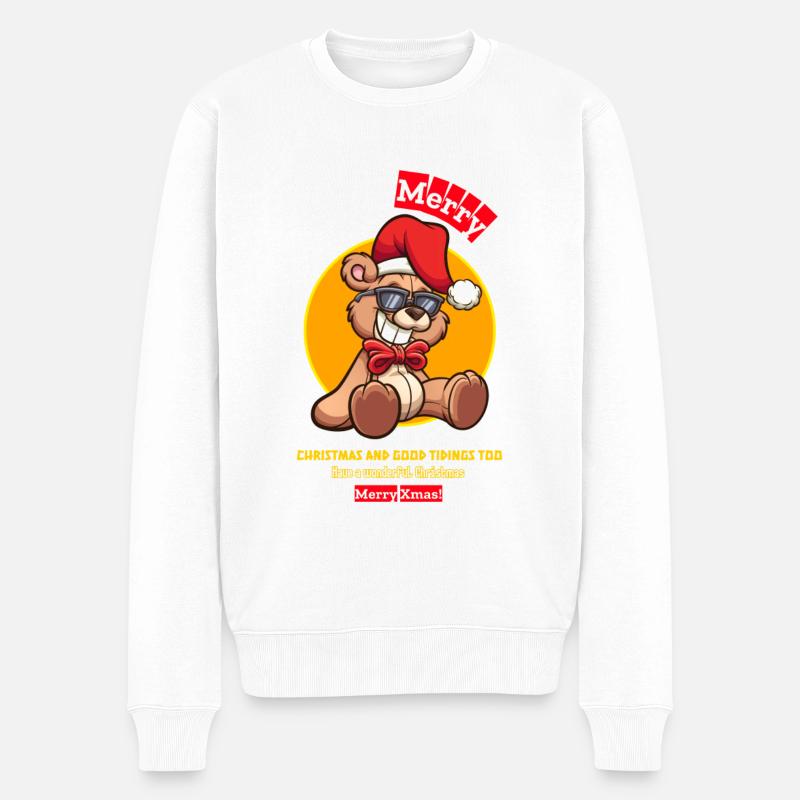 Merry Xmas, Christmas gift - Männer Premium Bio Pullover - Weiß
