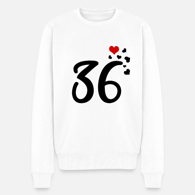 36e anniversaire coeurs 36 - Pull Premium bio Homme - blanc