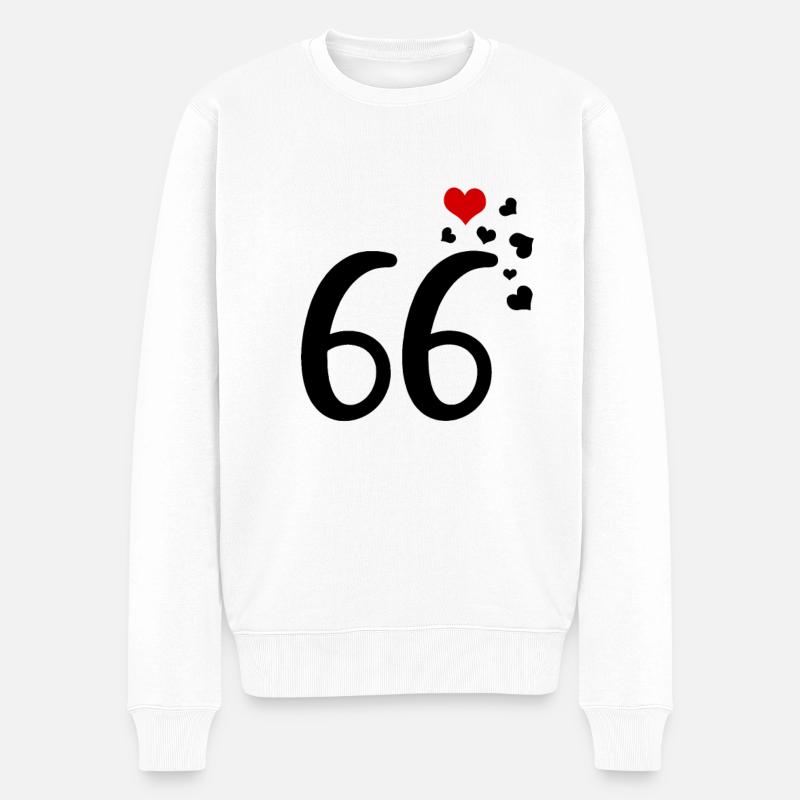 66e anniversaire cœurs 66 - Pull Premium bio Homme - blanc
