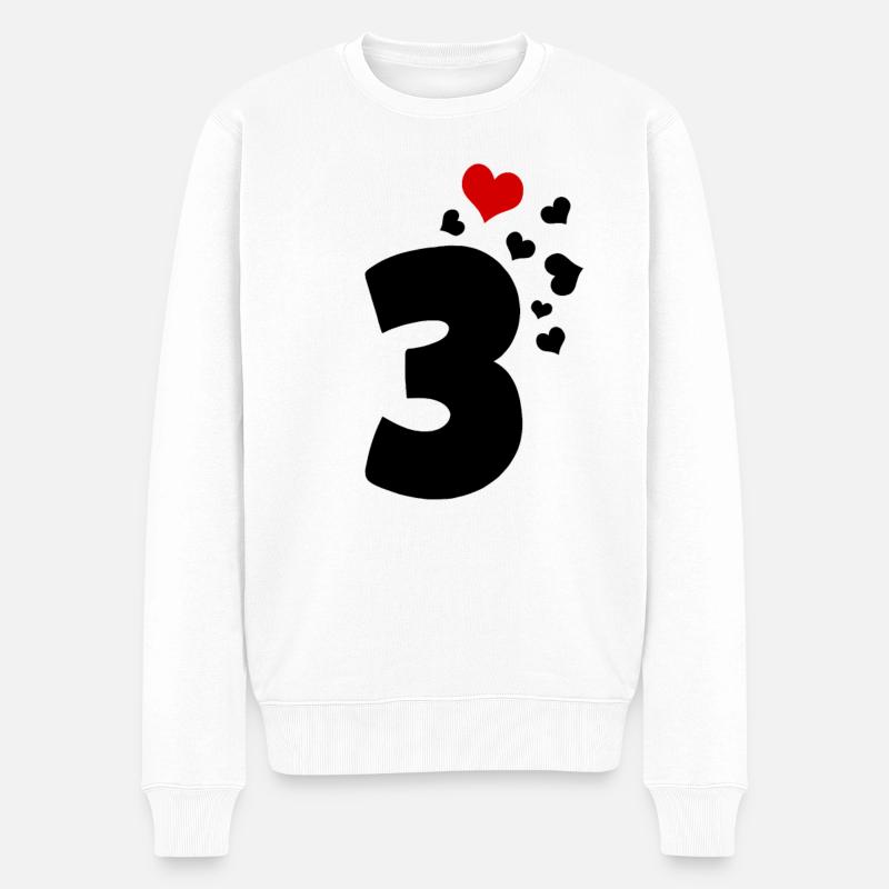 3 cœurs 3ème anniversaire - Pull Premium bio Homme - blanc
