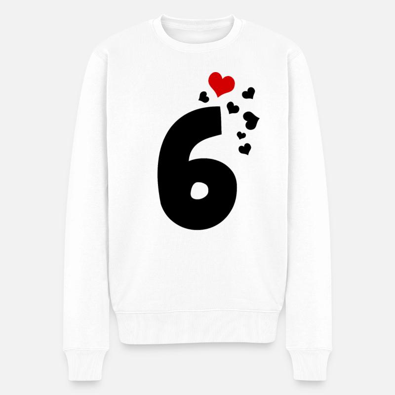 6 cœurs 6ème anniversaire - Pull Premium bio Homme - blanc