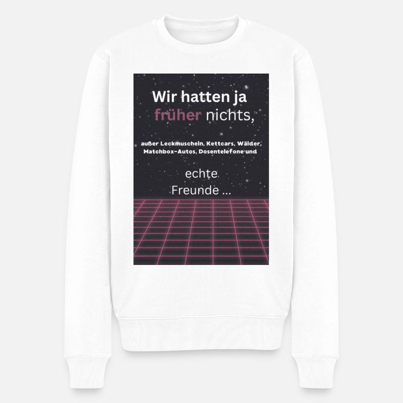 Kinder der 80er - Männer Premium Bio Pullover - Weiß