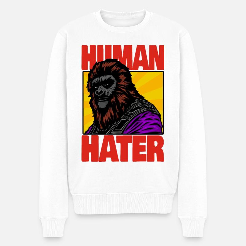 HUMAN HATER - Pull Premium bio Homme - blanc