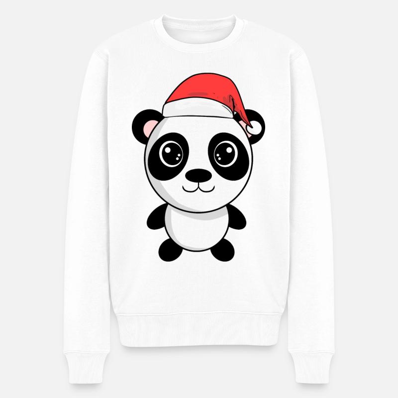 Panda Peluche Noël - Pull Premium bio Homme - blanc